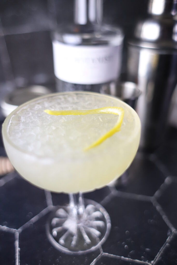 Bee's Knees Cocktail in a glass coupe