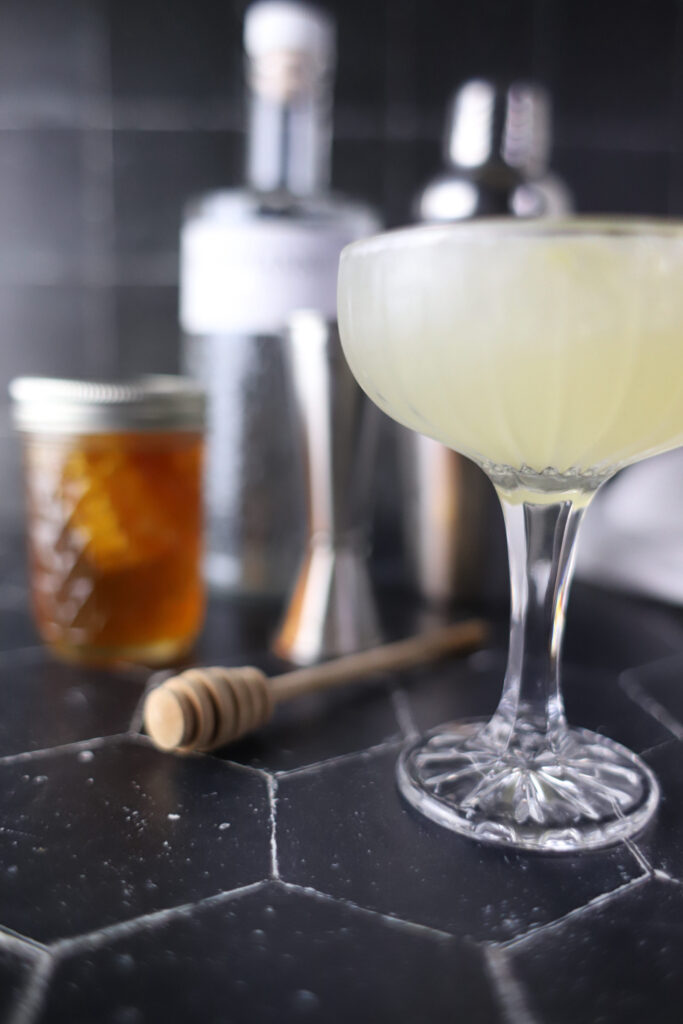 Bees Knee Cocktail in a coupe glass