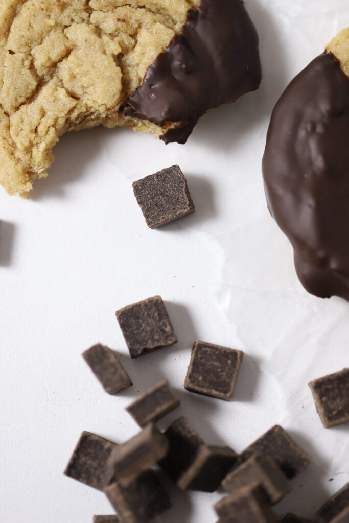 peanut butter chocolate dipped cookie
