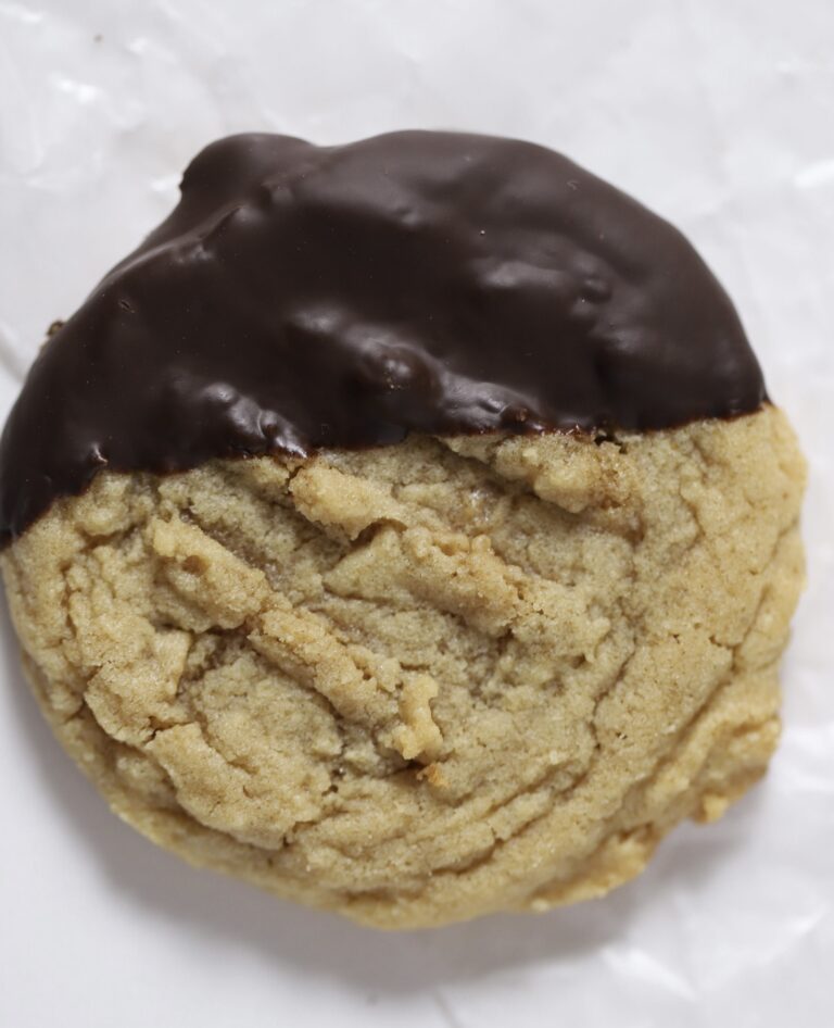peanut butter chocolate dipped cookie